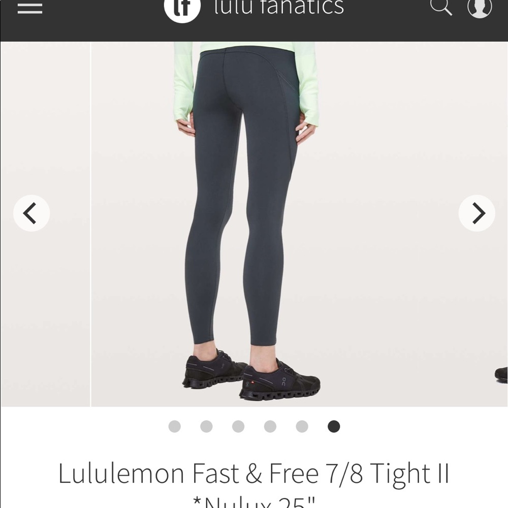 Lululemon Fast & Free 7/8 Leggings Melanite 4